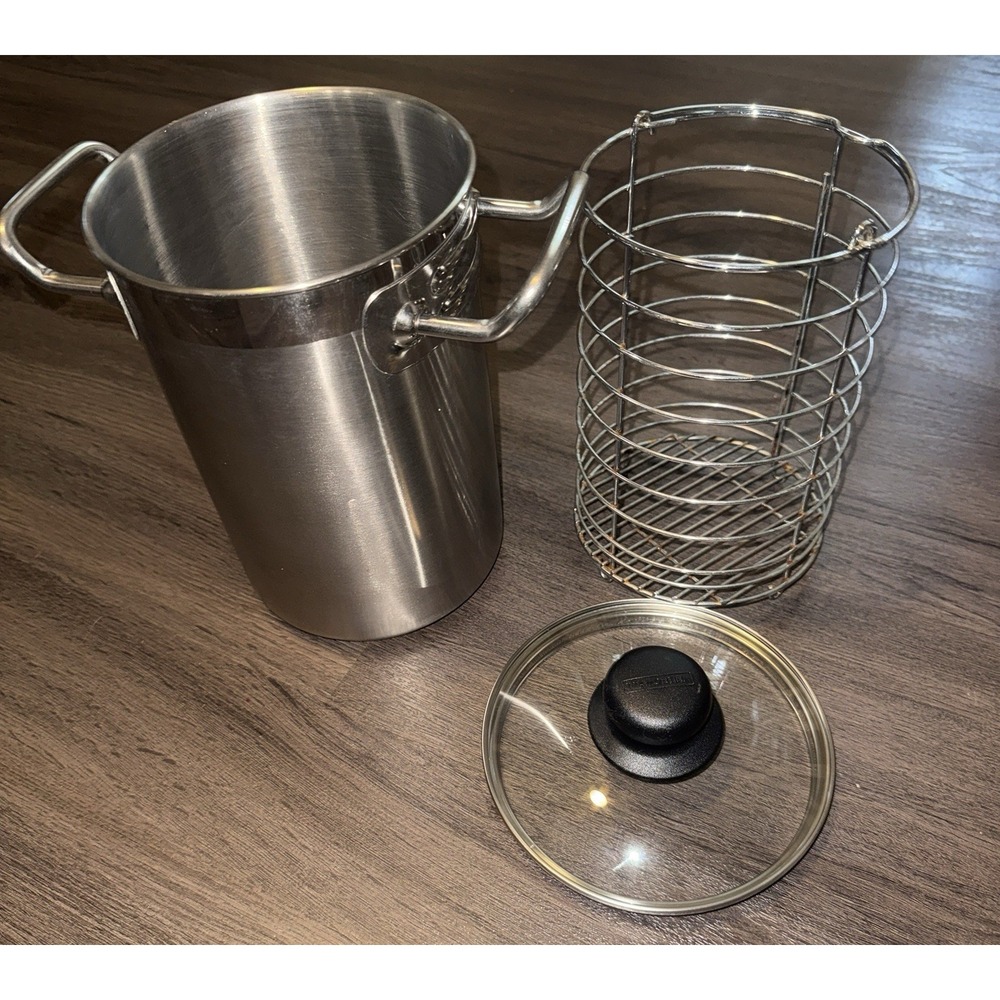Wegmans STAINLESS STEEL ASPARAGUS STEAMER POT WITH LID & BASKET 3.5 Quarts